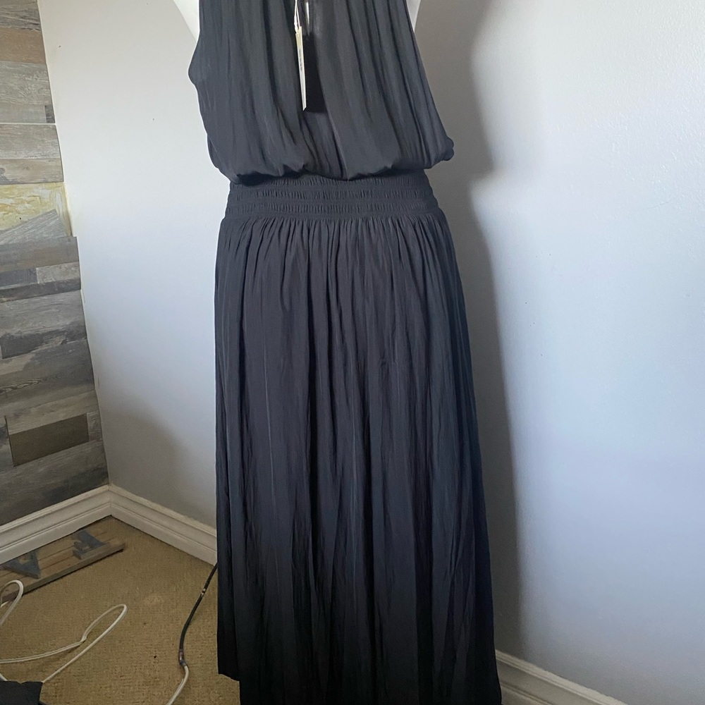 Ramy Brook Black Sleeveless Pleated Maxi Dress